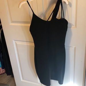 Black shoulder strap dress